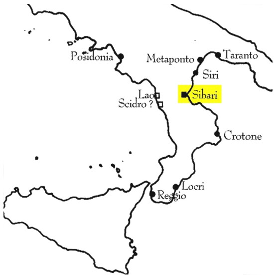 Cartina di Sibari
