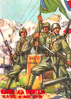 Guardia alla frontiera - Cartolina commemorativa